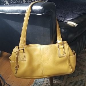 Vintage yellow Fossil soft leather purse 75082